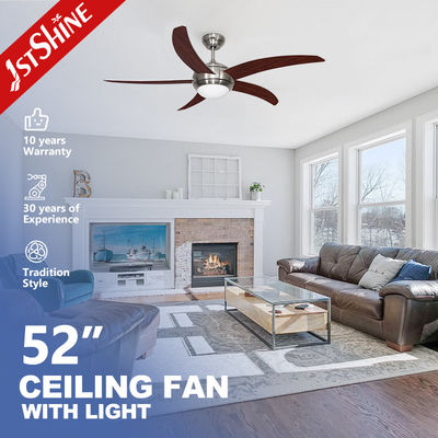 Ventilatore da soffitto in MDF a 5 lame in stile moderno con luci a LED e telecomando da 1stshine