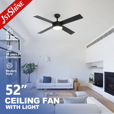 4*MDF blade Decorative LED Ceiling Fan Finish Black DC Motor Risparmio energetico