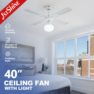 Ventilatore di soffitto OEM a controllo remoto con finitura bianca classica 1stshine e 4 lame MDF