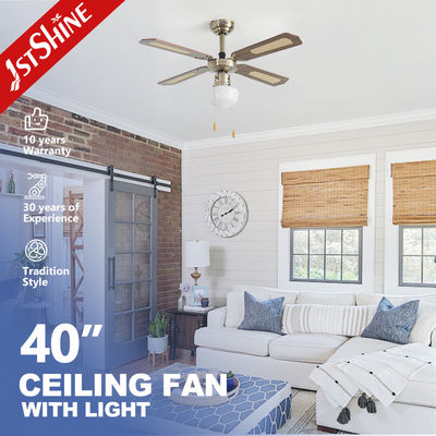 CE Decorative tradizionali ventilatore del soffitto AC Pull Catena 4 lame MDF
