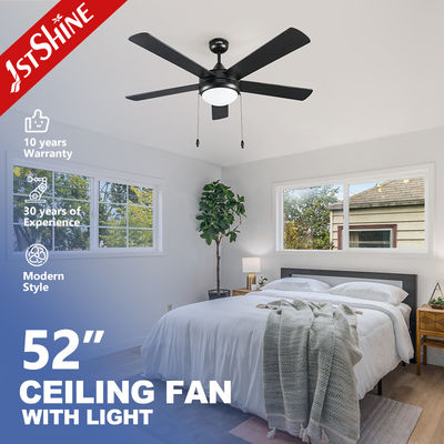 2022 Apparecchiature nere da 52 pollici Ventilatore da soffitto asiatico con luce e telecomando da 1stshine