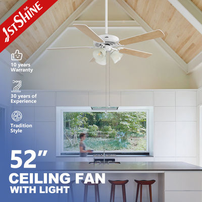 1stshine Ventilatore di soffitto con catena di trazione leggera 230V AC 5 lame in MDF in colori multicolori/OEM