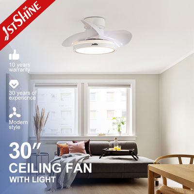 Home Office Ventilatore da soffitto bianco da 30 pollici con telecomando e illuminazione a LED in metallo