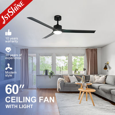 Home Office Ventilatore di soffitto a LED da 60 pollici con telecomando e 3 lame di plastica nera 4000K CCT