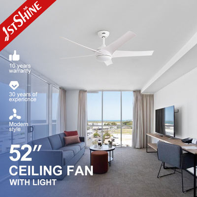 Motore a corrente continua 5 lame ABS Bianco 3 colori luce a led decorativa ventilatore di soffitto intelligente con luce