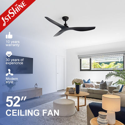 Ventilatore da soffitto nero senza luce Ventilatore da soffitto decorativo moderno a 6 velocità