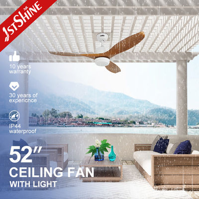 Ventilatore di soffitto a LED a materiale metallico impermeabile IP44 con telecomando e dimmer di supporto