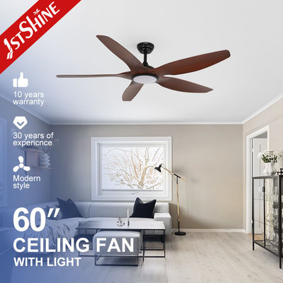 Ventilatore di soffitto a LED da 60 pollici a 5 lame di plastica con controllo remoto e stile di design moderno