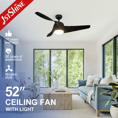 Home Office Ventilatore di diametro 52 pollici con luci a LED e decorativo 3 lame di colore in legno