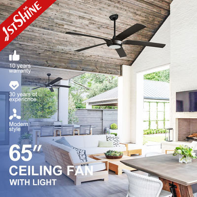 Ventilatore di soffitto LED nero moderno con lampada ABS a motore a corrente continua