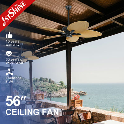 56 pollici di CC del motore di ventilatore da soffitto tropicale di stile, un ventilatore da soffitto di 5 pale telecomandato
