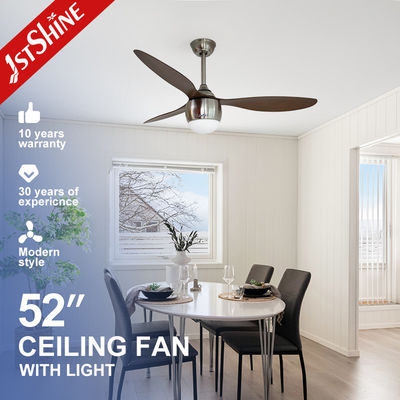 Ventilatore di soffitto metallico con luce 3 ABS Lamette di legno controllo di parete Nero/marrone/colori OEM