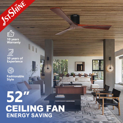 Ventilatore di soffitto interno a lame di legno personalizzato con motore a corrente alternata e aria di raffreddamento remoto