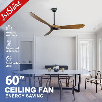 Ventilatore di soffitto a lame di legno con tipo di vento standard e lunghezza di sospensione di 15 cm