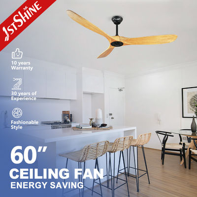 Ventilatore di soffitto a lame di legno massello da 60 pollici con telecomando e colori mulliti controllati tramite app