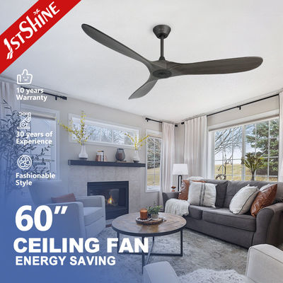 Ventilatore di soffitto a lame di legno da 60 pollici con vento naturale e metallo a striscia 6