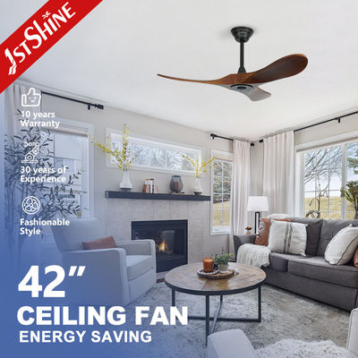 Ventilatore di soffitto in legno massello decorativo a basso rumore con telecomando a 5 velocità