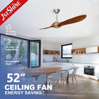 Prima sala da pranzo ventilatore da soffitto da 52 pollici con lame di legno naturale e senza luce