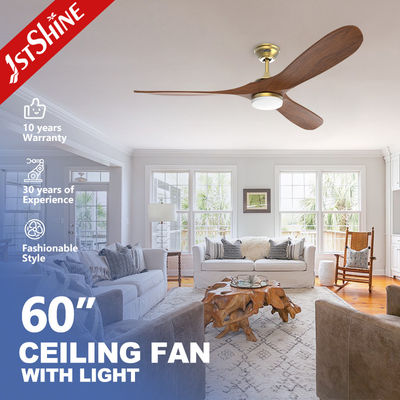 Ventilatore di soffitto a LED a 10 lame di legno per interni con illuminazione ODM personalizzata e telecomando