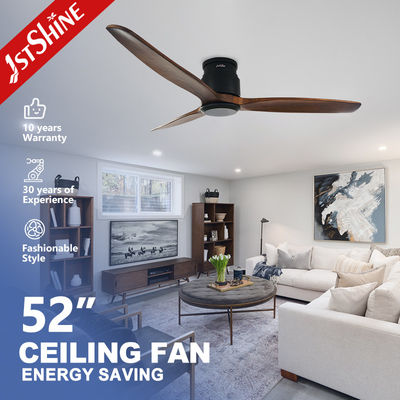 Ventilatore di soffitto in legno a 3 lame con telecomando intelligente e montaggio a scarico controllato tramite app