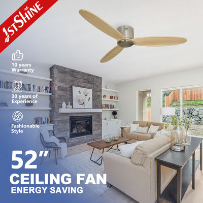 220V Flush Mount Remote LED soffitto ventilatore con lame di legno massiccio