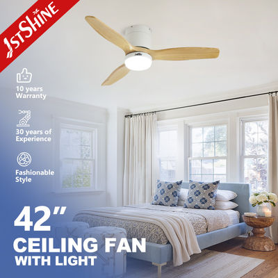 Ventilatore di soffitto a LED da 42 pollici a controllo remoto a vento naturale con lame di legno Colori Mulit / OEM