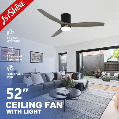 Ventilatore di soffitto a montaggio a filo in legno massello decorativo con luce a LED a 5 velocità