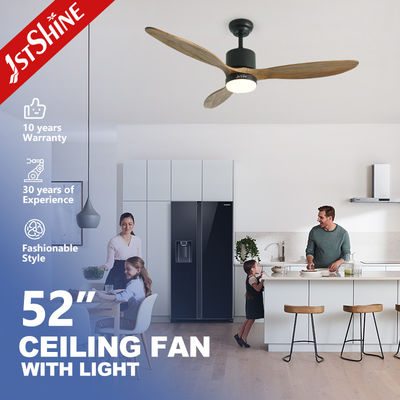 2- 1stshine Ventilatore di soffitto in legno massello con illuminazione LED opzionale e telecomando