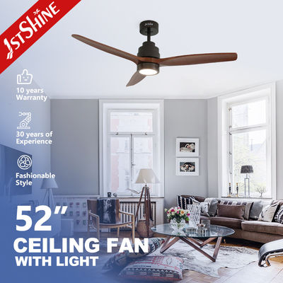 Ventilatore di soffitto a LED a distanza in legno massello ergonomico con motore DC dimmabile