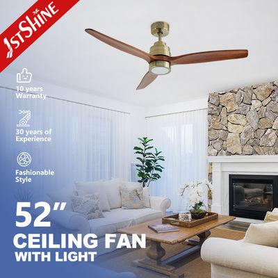 1stshine LED soffitto ventilatore con ottone antico e legno massiccio Dimmable 3 colori illuminazione a LED