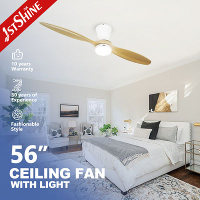 Ventilatore di soffitto a LED per il soggiorno scolastico 52 pollici Dimmer di supporto Sì 3 colori Lame naturali