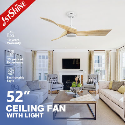 230V Lamelle di legno massello 3 colori LED Ventilatore di soffitto dimmabile con telecomando