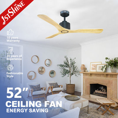 Ventilatore di soffitto da 52 pollici a 5 velocità con telecomando e lame di legno massello senza muffe private