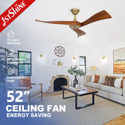 Ventilatore di soffitto moderno in metallo oro con controllo intelligente e timer Sì Lame di legno incluse