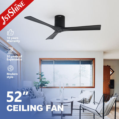 3 lame Ventilatore di soffitto in legno nero con controllo remoto del motore a corrente continua