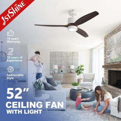 Ventilatore di soffitto a LED a distanza con 3 lame di legno moderno per camera da letto
