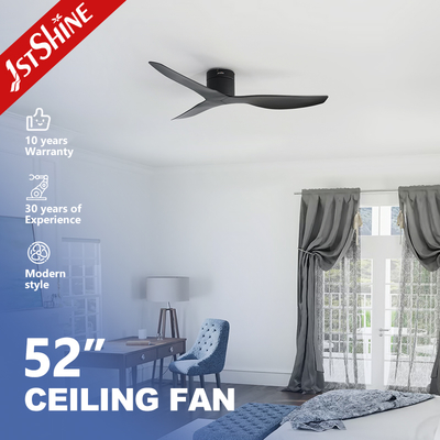 Elegante ventilatore di soffitto moderno da 52 pollici nero a 3 lame con motore a corrente continua