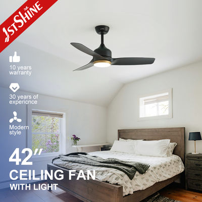 Buon prezzo 42-Inch Modern Matte Black DC Ceiling Fan With LED Light For Bedroom in linea