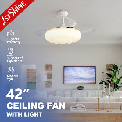 Ventilatore di soffitto a LED a lame piegate da 42 pollici con design cloud moderno e luce regolabile
