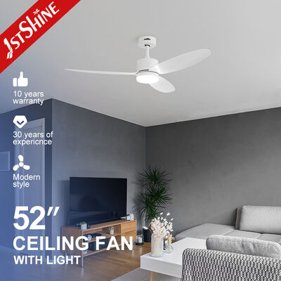 Ventilatore da soffitto a LED dimmerabile da 52 pollici con motore DC e luce LED a 3 colori per spazi moderni