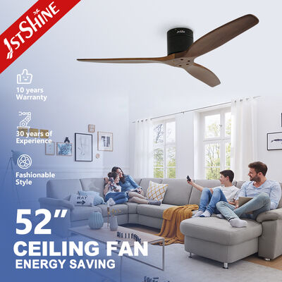 Ventilatore di soffitto in legno massello da 52 pollici con motore a corrente continua e telecomando per casa e ufficio
