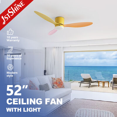 Buon prezzo Ventilatore da soffitto a LED da 52 pollici personalizzabile color macaron con controllo intelligente per soffitti bassi in linea