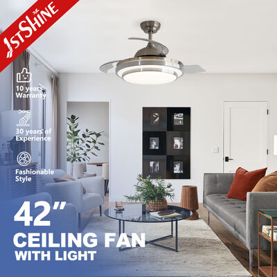 Buon prezzo Ventilatore da soffitto retrattile da 42 pollici con luce LED integrata e motore DC per ufficio domestico in linea