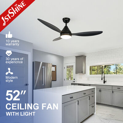 Buon prezzo Ventilatore di soffitto moderno di 52 pollici nero con luce con motore DC silenzioso e telecomando In linea