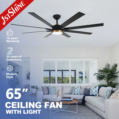 Buon prezzo Ventilatore da soffitto a LED da 65 pollici con 8 pale in MDF e motore DC a risparmio energetico per spazi abitativi moderni In linea