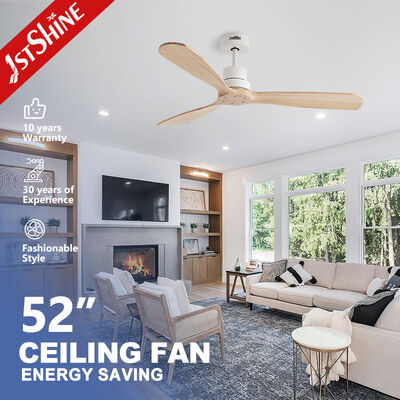 Buon prezzo Ventilatore da soffitto in legno massello da 52 pollici con telecomando e motore DC a risparmio energetico In linea